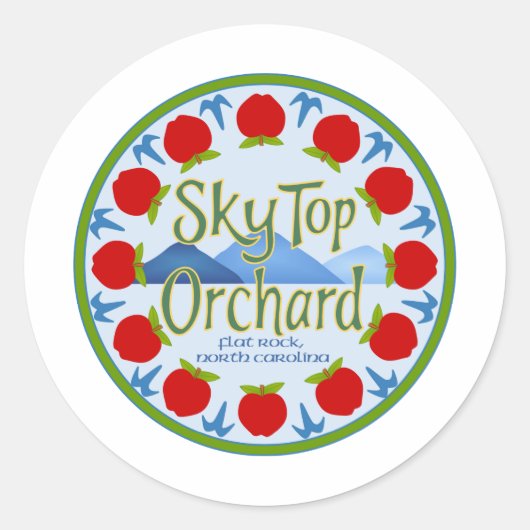 Apple Mandala - blauw Ronde Sticker (Voorkant)