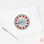Apple Mandala - blauw Ronde Sticker (Envelop)