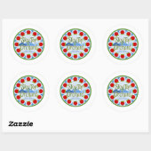 Apple Mandala - blauw Ronde Sticker (Vel)
