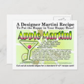 Apple Martini (Appletini) Recept Briefkaart (Voorkant / Achterkant)