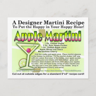 Apple Martini (Appletini) Recipe Briefkaart
