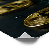 Apple Martini Glass met drijvende Bitcoin-kunst Poster (Hoek)