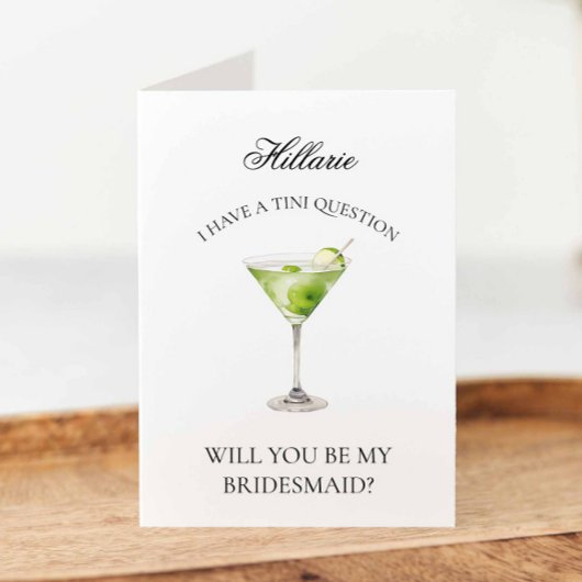 Apple Martini, jij wordt mijn bruidsmeisje Kaart