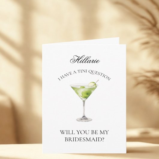 Apple Martini, jij wordt mijn bruidsmeisje Kaart
