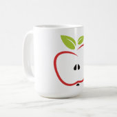 Apple met bladeren Mok (Voorkant links)