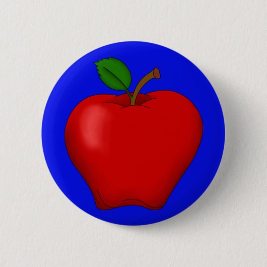 Apple met Blue Background Button (Voorkant)