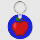 Apple met Blue Background Sleutelhanger (Voorkant)
