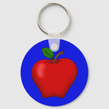 Apple met Blue Background Sleutelhanger