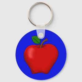 Apple met Blue Background Sleutelhanger