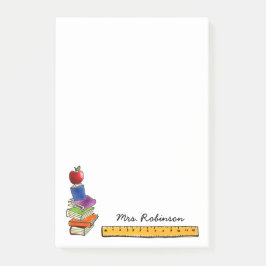 Apple met boekenstapel op maat 4 x 6 post-it® notes