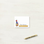 Apple met boekstapel op maat post-it® notes (Op bureau)