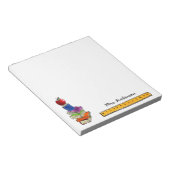 Apple met boekstapel voegt Naam 5.5 x 6 toe Notitieblok (Schuin)