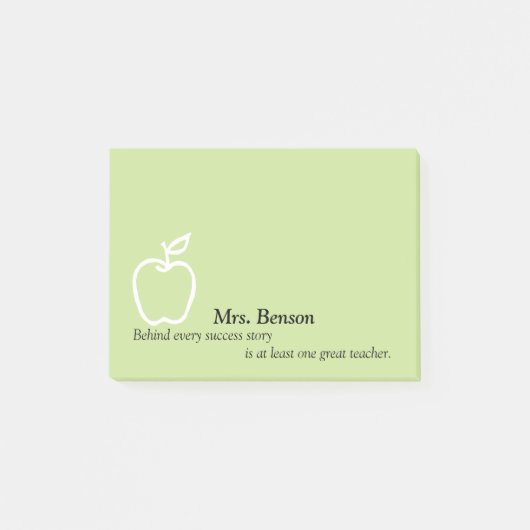Apple met het Citaat van de Leraar Personalized 4  Post-it® Notes (Voorkant)