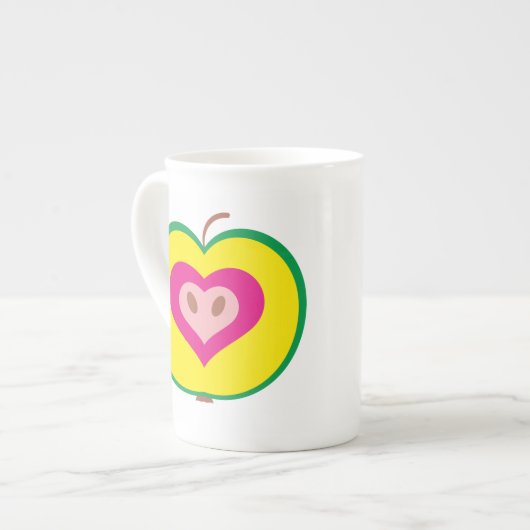 Apple met Love Heart Mok (Links)