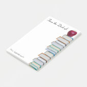 Apple met schoolboekstapel leraar naam 4 x 6 post-it® notes (Schuin)