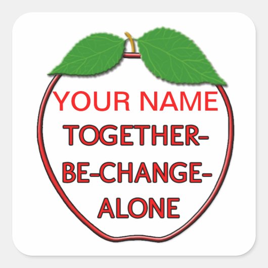 Apple met switchwords for health vierkante sticker (Voorkant)