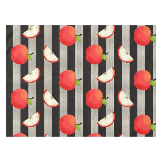 Apple Modern Black & White Stripes Tafelkleed (Voorkant (Horizontaal))