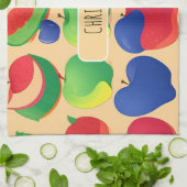 Apple modern kleurrijk gepersonaliseerd patroon theedoek (Gevouwen)