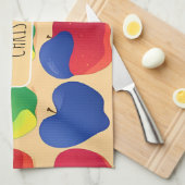 Apple modern kleurrijk gepersonaliseerd patroon theedoek (Quarter Fold)