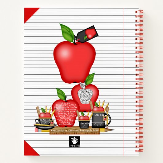 Apple Mok groot notebook van docent Notitieboek (Achterkant)