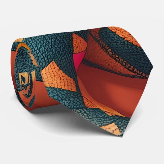 Apple Moth Mozaïek Kleurrijk Aangepast Patroon Stropdas (Opgerold)