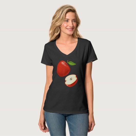 Apple Motif Fruit Heally Apple T-shirt (Voorkant volledig)