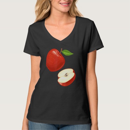 Apple Motif Fruit Heally Apple T-shirt (Voorkant)
