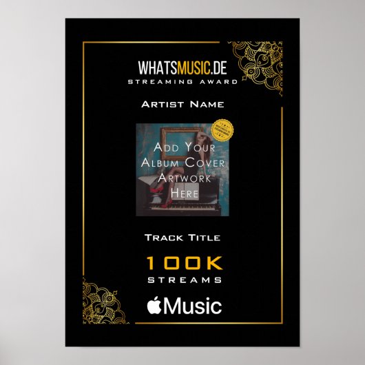 Apple Music Streaming Award Poster (Voorkant)