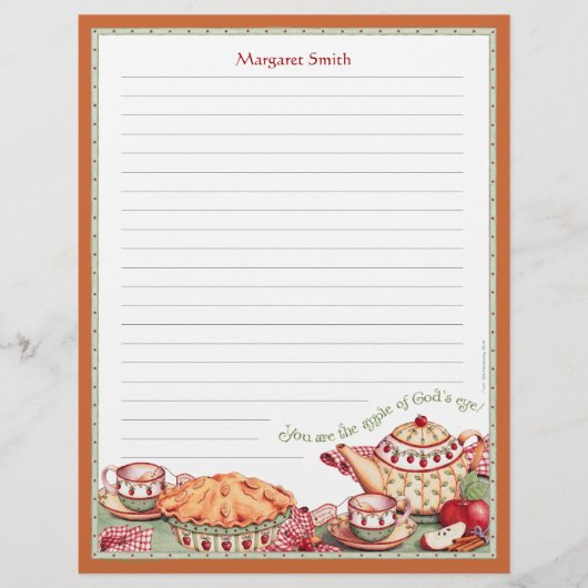 Apple of God's Eye  Recipe Stationery (Voorkant)
