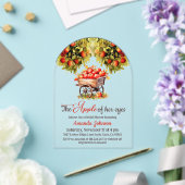 Apple of Her Eyes Farmer Market Herfst Vrijgezelle Acryl Uitnodigingen (Insitu (Huwelijk))