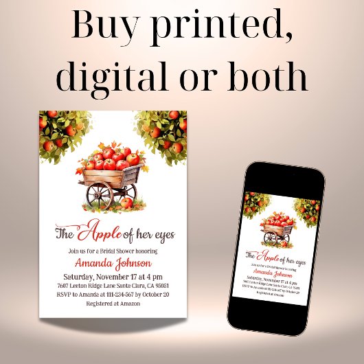 Apple of Her Eyes Farmer Market Herfst Vrijgezelle Kaart