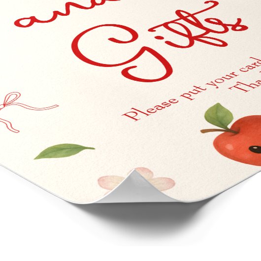 Apple of My Eye Baby shower Boeken en geschenken Poster (Hoek)