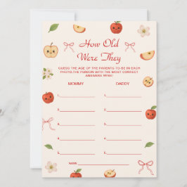 Apple of My Eye Baby shower Hoe oud waren ze spel Kaart