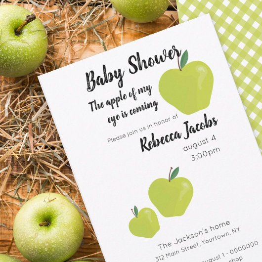 Apple of my eye Baby shower Invitation Kaart
