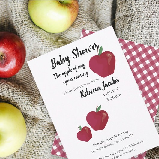 Apple of my eye Baby shower Invitation Kaart