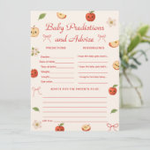Apple of My Eye Baby shower voorspellingen en advi Kaart (Staand voorkant)