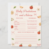 Apple of My Eye Baby shower voorspellingen en advi Kaart (Voorkant)
