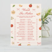 Apple of My Eye Baby shower Zou ze liever spel Kaart (Staand voorkant)