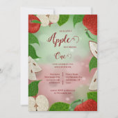 Apple of My Eye First Birthday Invitation Feestdagenkaart (Voorkant)