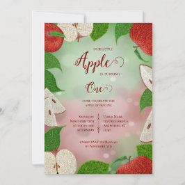 Apple of My Eye First Birthday Invitation Feestdagenkaart