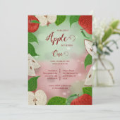 Apple of My Eye First Birthday Invitation Feestdagenkaart (Staand voorkant)