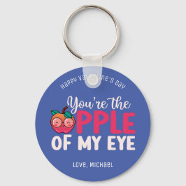 Apple of My Eye Funny Pun Cute Kinder Valentijnsda Sleutelhanger