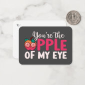 Apple of my Eye Funny Pun Cute Valentijnsdag Notitiekaartje (Voorkant / Achterkant in situ)