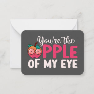 Apple of my Eye Funny Pun Cute Valentijnsdag Notitiekaartje