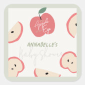 Apple of my Eye Green Boy Baby Shower Vierkante Sticker (Voorkant)