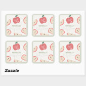 Apple of my Eye Green Boy Baby Shower Vierkante Sticker (Vel)