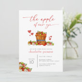 Apple of My Eye Herfst Apple Baby shower Invitatio Kaart (Staand voorkant)