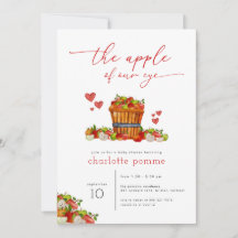 Apple of My Eye Herfst Apple Baby shower Invitatio