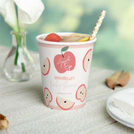 Apple of my Eye Pink Girl Baby Shower Papieren Bekers