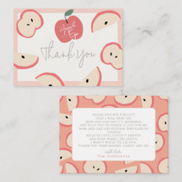 Apple of my Eye Pink Girl Baby Shower Thank You Notitiekaartje
